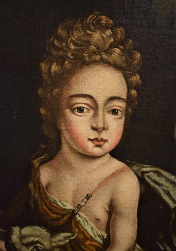 Louis XIII - Portrait d’une Noble dame dans le rôle de Saint-Jean - ècole française fin du XVIe siècle